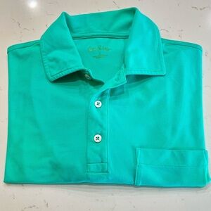 Lilly Pulitzer Bright Green Stretch Pullover Polo Shirt Small
